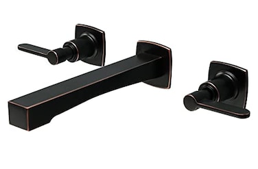 Wall Mount Bathroom Sink Faucet, Solid Brass Wall Faucet with Two Cross Handles, Rough in Valve Included, KOTTISAARI (Lever-Oil Rubbed Bronze)