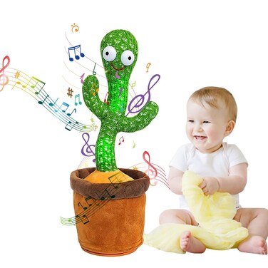 Dancing Cactus Smart Toy, Bluetooth Rechargeable Talking Singing Mimicking Repeating Cactus Mimic Toy Gifts for Baby
