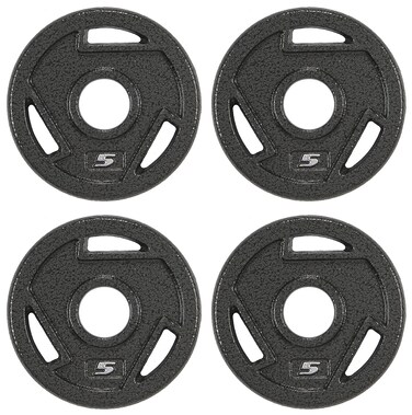 Signature Fitness Cast Iron Plate Weight Plate for Strength Training and Weightlifting, Olympic or Standard, Multiple Sizes