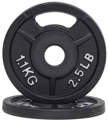 Signature Fitness Cast Iron Plate Weight Plate for Strength Training and Weightlifting, Olympic or Standard