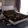 Castle Fairy Wild Mushroom Fitted Sheet Set with 2 Pillowcase,Burgundy Plant Fallen Leaves Bed Sheet Teens,Rustic Snail Print Top Flat Sheet Luxury Microfiber,Queen Size
