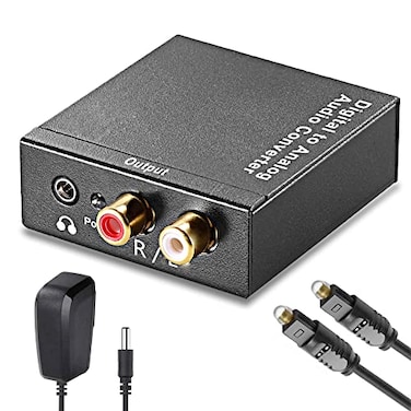 192KHz Digital to Analog Audio Converter, Tackston Digital Coaxial or Optical to RCA L/R &amp; 3.5mm AUX Converter for HDTV PS4 Blue Ray Player to Home Stereo Headphones