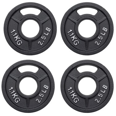 Signature Fitness Cast Iron Plate Weight Plate for Strength Training and Weightlifting, Olympic or Standard