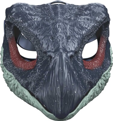 Mattel Jurassic World Dominion Dinosaur Mask, Therizinosaurus Dino Role-Play Toy &amp; Costume Accessory with Opening Jaw &amp; Movie-Inspired Design