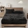 PHF Truly Velvet Fitted Sheet Only Twin Size, Luxury Super Soft Cozy Comfy Bottom Sheet with 15" Deep Pocket,Suitable for Fall Winter and Spring, No Pillowcases, Black