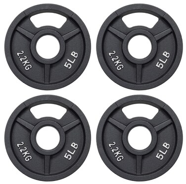 Signature Fitness Cast Iron Plate Weight Plate for Strength Training and Weightlifting, Olympic or Standard