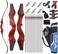 Vogbel 60" Archery Bow and Arrows Set for Adults Black Hunter Takedown Recurve Bow Survival Bow Hunting Longbow Bamboo Core Limbs for Right Handed Shooters Target Shooting Practice
