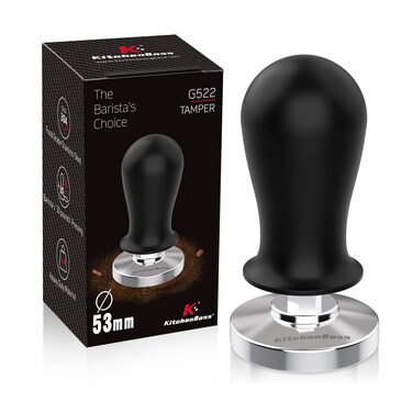 Coffee 53mm Espresso Calibrated Tamper: KitchenBoss Espresso Pressure Tamper, Coffee Spring Loaded Tamper Espresso Hand Tamper   Weighted Coffee Espresso Tamper 53 MM