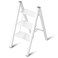 3 Step Ladder Aluminum Lightweight Folding Step Stool Wide Anti-Slip Pedal 330 Lbs Capacity Household Office Portable Stepladder,White