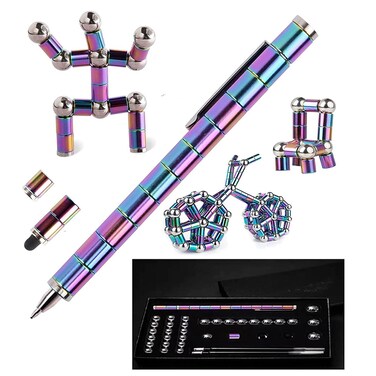 Magnet Toy Pen,Upgrade Style Decompression Magnetic Pen Relief Stress Deformable Magnet Writing Pen, Magnet Fidget Pen Gift for Adult or Friends (Multicolor), JIAKELOVEYI-30