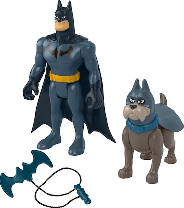 Fisher-Price DC League of Super-Pets Preschool Toys Batman &amp; Ace The Hound Poseable Figure Set for Pretend Play Kids Ages 3+ Years