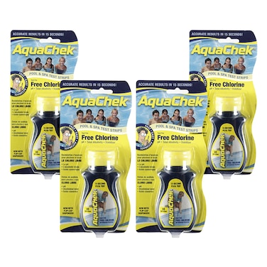 AquaChek 511244-04 Free Chlorine Swimming Pool Test Strips, 4-Pack