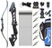 Recurve Bow and Arrows for Adults 58" Archery Set Right Hand Longbow 30-60lb Aluminum Alloy Riser Takedown Bow Arrow Quiver Bow Sight for Beginner to Intermediate Shooting Hunting