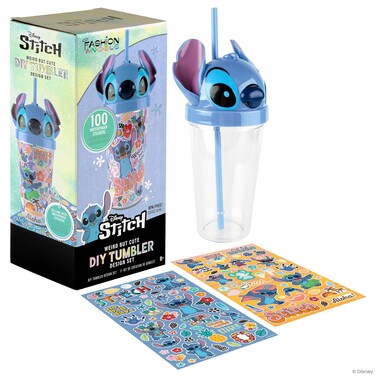 Fashion Angels Disney Stitch Tumbler Design Kit - Includes 16 oz Experiment 626 Tumbler and 100 Waterproof Lilo and Stitch Stickers - Ages 8 And Up