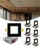 NUWATT 6 Pack 4 Inch Square Ultra-Thin LED Recessed Lighting, Selectable 2700K/3000K/3500K/4000K/5000K, 630 Lumens Dimmable, IC Rated, Black Slim Panel Light, Canless Wafer Lights, Metal J-Box