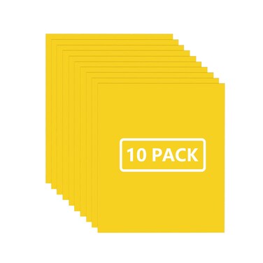 FUNKAKA Yellow HTV Heat Transfer Vinyl Bundle, 12" x 10" Glossy Yellow Iron on Vinyl for T-Shirt, 10 Sheets Sticky HTV Vinyl for All Cutter Machines Easy to Cut &amp; Weed for Heat Vinyl Design