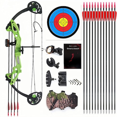Lanneret Compound Bow and Archery Sets - Right Hand Archery Compound Bows 15-29 lbs Draw Weight Adjustable for Youth and Beginners，Hunting Bow Kit for Beginner