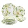 UPware 12 Piece Magnolia Melamine Dinnerware Sets, Outdoor Dishes Set, Plates and Bowls Sets, Service for 4, Green