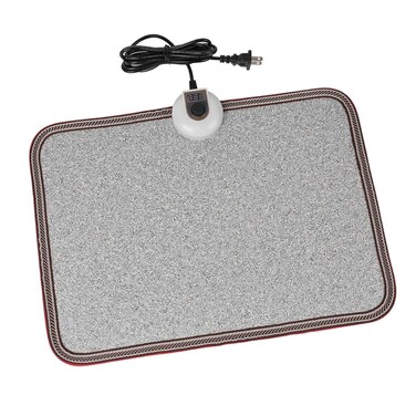 Electric Heated Floor Mats - AC 110V Foot Heater, Heated Foot Warmer Mat Under Desk for Office and Home (Gray)