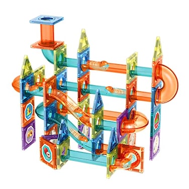 Magnetic Tiles Building Blocks Toys - 98pcs Magnet STEM Block for Kids Play Marble Magic Balls Run Toy with Educational Learning Birthday Gift for Boys &amp; Girls Toddler Preschool 3 4 5+ Age