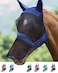 Harrison Howard CareMaster Pro Luminous Horse Fly Mask Large Eye Space Long Nose with Ears UV Protection for Horse Navy M Cob