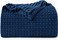 Utopia Bedding Navy 100% Cotton Waffle Blanket 300 GSM [Queen - 90x90 Inch] Soft Lightweight Breathable Bed Blanket for All Season