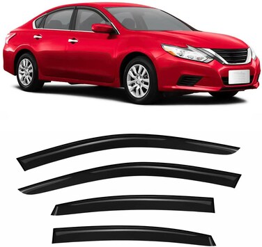 Tape-On Rain Guard 4-Piece for 2013-2018 Nissan Altima Windows Visor Shield Shade Smoke 94861