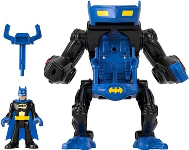 Fisher-Price Imaginext DC Super Friends Batman Toy Battling Robot with Poseable Figure &amp; Lights for Pretend Play Kids Ages 3+ Years​