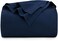 Utopia Bedding Navy 100% Cotton Blanket [King Size - 90x108 Inch] 350GSM Lightweight, Soft and Breathable Thermal Blanket for All Seasons