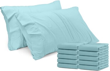 Utopia Bedding Queen Pillow Cases - Pack of 12 - Envelope Closure - Soft Brushed Microfiber Fabric - Shrinkage and Fade Resistant Pillow Covers Queen Size 20 X 30 Inches (Spa Blue)
