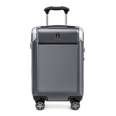 Travelpro Platinum Elite Hardside Expandable Carry on Luggage, 8 Wheel Spinner, TSA Lock, Hard Shell Polycarbonate Suitcase, Vintage Grey, Compact Carry on 20-Inch