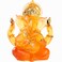 H&amp;W 5.6''H Blessing A Orange Resin Statue of Lord Ganesha Ganpati Elephant Hindu God, Elephant God Statue, Lmitation Glass Sculpture Buddha Figurine Decoration