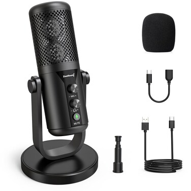 ZealSound Recording Microphone k08-u with Adapter (Black)