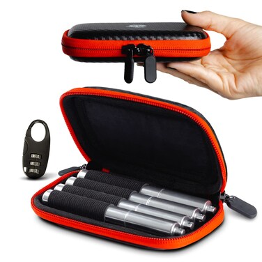 Holder Case Smell Proof , Pre Roll Tubes Case Holder , Smell Proof Case Cone Packer , Cigarette Container With Lock, Smell Proof Bag Pouch , Metal Tubes Odor Proof Accessories (4 tubes - king Size)