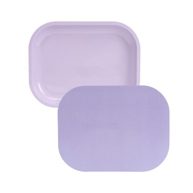 HOKirin Metal Tray with Soft Magnetic Lid, Small Blank Tray with Spill Proof Cover,Cute Purple Tray,Perfect for Home and On-The-Go,7&rdquo; x 5.5&rdquo; x 0.6&rdquo;