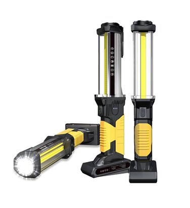 WARSUN LED Work Light 2pack Rechargeable Work Light Portable Flashlight Magnetic 1500 Lumens COB Work Lights Handheld Worklight Outdoors Car Inspection Light with Hook for Car Repair Machine Emergency