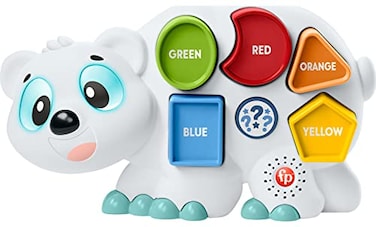 Fisher-Price Toddler Learning Toy Linkimals Puzzlin&rsquo; Shapes Polar Bear with Lights &amp; Music for Kids Ages 18+ Months, Compatible Only with Linkimals Items
