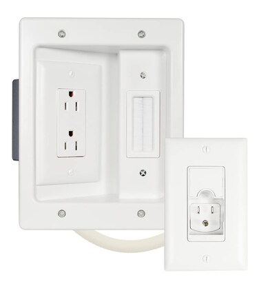 SANUS in-Wall TV Power and Cable Management Kit White