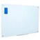 Glass Whiteboard Frameless Tempered Glass Dry Erase Board with Marker Tray for Interactive Office, Wall Mounted Frosted Glass Whiteboard, White, 60" x 40