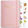 JUBTIC Recipe Book to Write in Your Own Recipes,Sprial Hardcover Personal Blank Recipe Book, Make Your Own Family Cookbook with Gold Foil Stickers, Recipe Journal Hold 120 Recipes - Pink