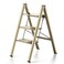 3 Step Ladder Aluminum Lightweight Folding Step Stool Wide Anti-Slip Pedal 330 Lbs Capacity Household Office Portable Stepladder, Champagne Gold