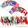 WEITBF 200 Countries International Flags of the World Small Mini Hand Held Flags on Stick,8.2 x 5.5 Inch