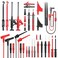 Goupchn 25PCS Silicone Multimeter Test Leads Kit with Replaceable Wire Piercing Probes Set, Alligator Clips, Test Hook Clips, Testing Tweezer for Digital Electrical Multimeter Testing