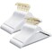 Amber Home 30 Pack Solid Wood Suit Coat Hangers, Smooth White Finish Wooden Dress Hangers with Non Slip Pant Bar, Clothes Hangers with Gold Hook &amp; Notches for Jacket, Pant, Shirt (White+Gold, 30)