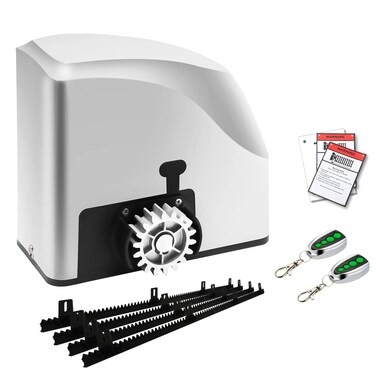 TOPENS RK500T Automatic Sliding Gate Opener Rack Drive Electric Gate Motor for Heavy Driveway Slide Gates Up to 1300 Pounds, Security Gate Operator AC Powered with Nylon Gear Rack and Remote Control