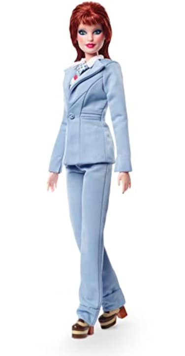 Barbie Signature David Bowie Doll (11.5-in, Red Hair) Posable, Wearing Blue Suit, with Doll Stand and Certificate of Authenticity, Gift for Collectors