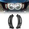 LED Vent Turn Signal Lights Motorcycle Driving Front Headlight for Harley Road Glide 2015-2020 MS-SG15 with Daytime Running Side Lights Black