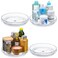 4 Pack 9 Inch Clear Acrylic Lazy Susan, Non-Skid Turntable Organizer for Cabinet, Kitchen, Pantry Organization Storage, Refrigerator, Vanity Makeup, Bathroom Countertop Organizing, Rotating Spice Rack