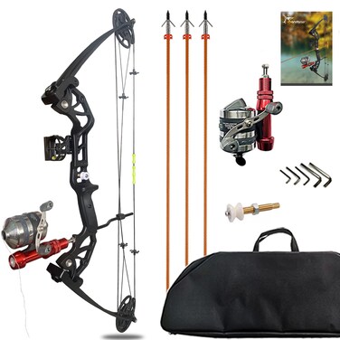 Lanneret Bowfishing Bow Kit 15-45 LBS Shoot Right/Left Handed 2023 New Draw Length 18"~29.5" Fully Adjustable