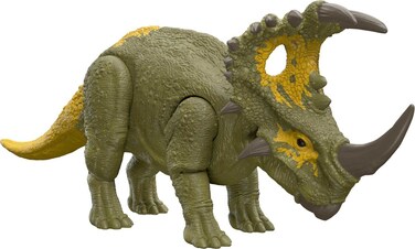 Mattel Jurassic World Dominion Roar Strikers Dinosaur Action Figure with Roaring Sound &amp; Attack Action, Sinoceratops Dino Toy Includes Downloadable App &amp; AR